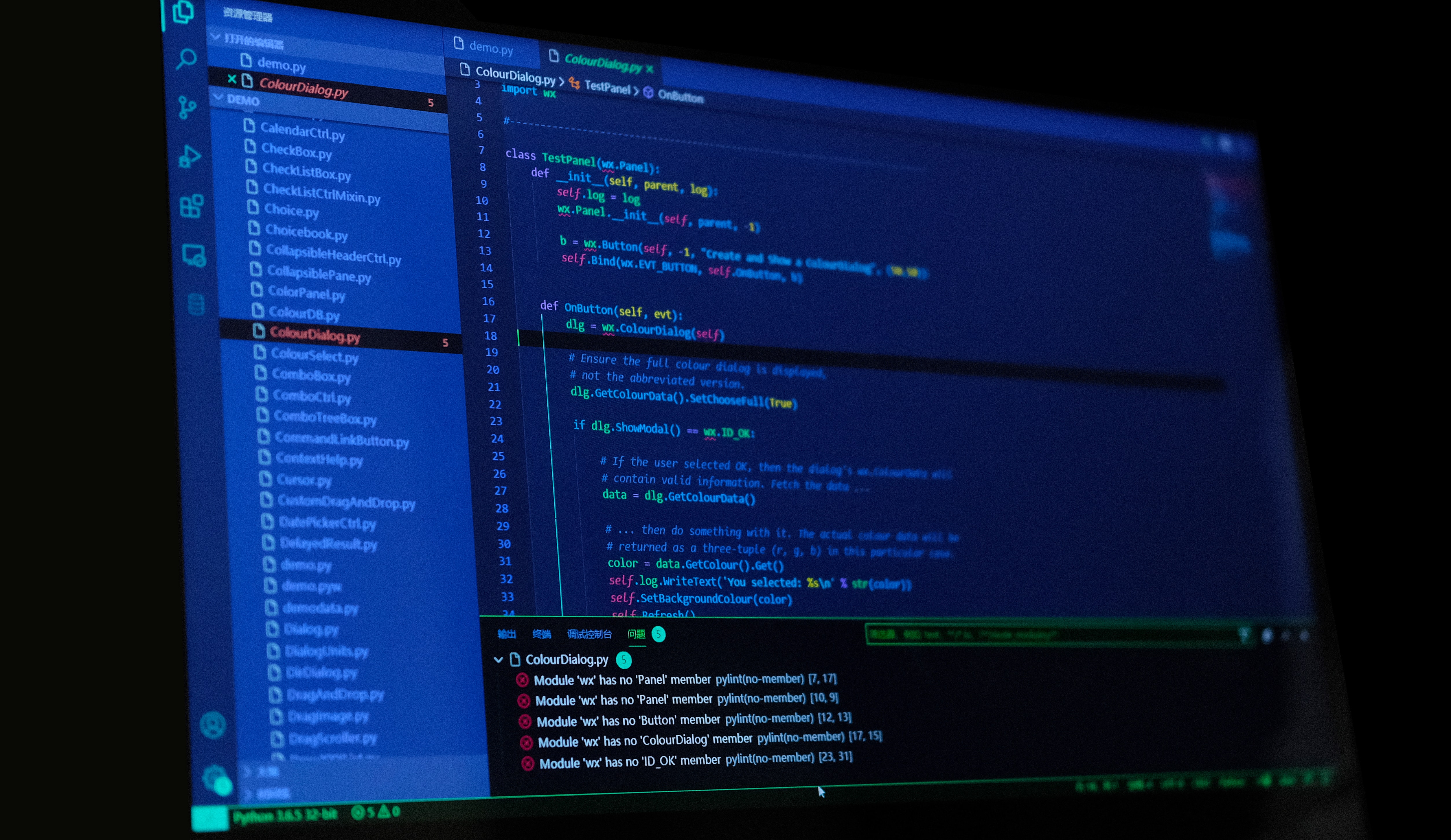 picture of a computer with python